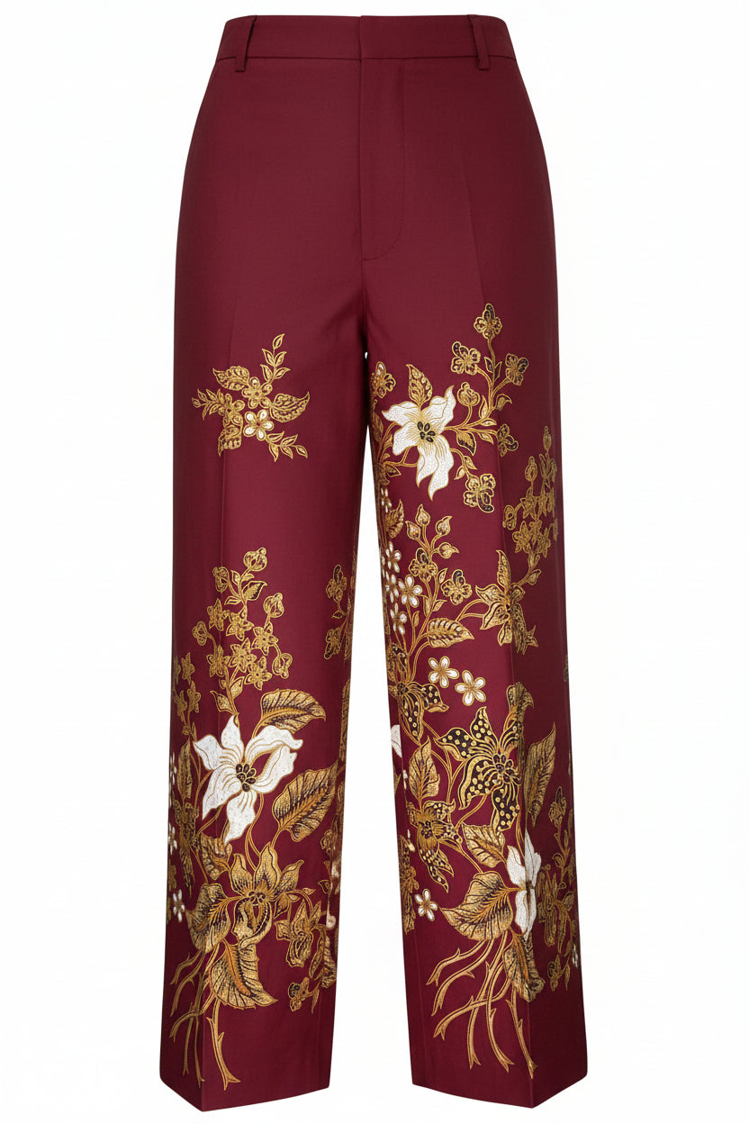 Ladies Batik Pants LBP-FS-MAROON-6002