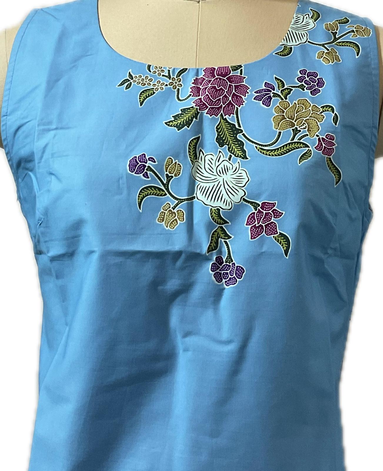 Ladies Batik Top LBT-M-BLUE-L110015
