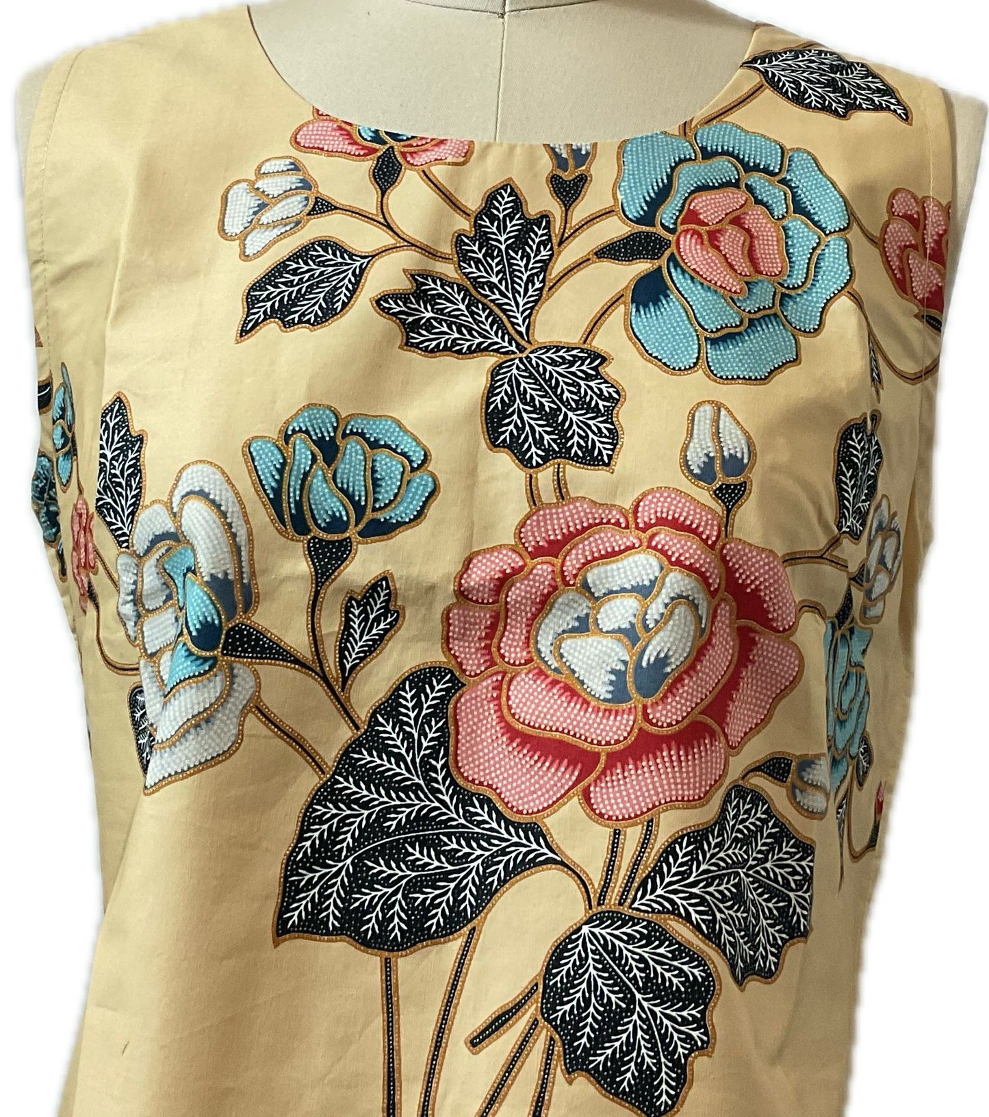 Ladies Batik Top LBT-M-YELLOW-L110018