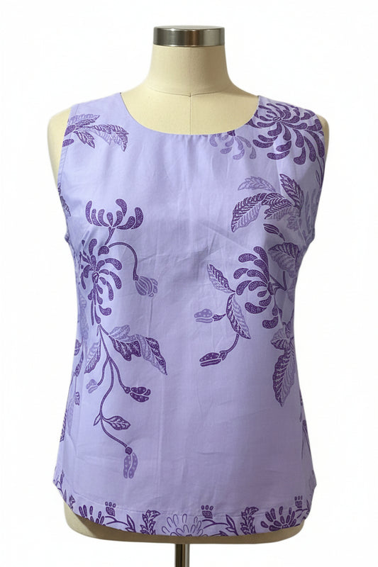 Ladies Batik Top LBT-M-PURPLE-L110019
