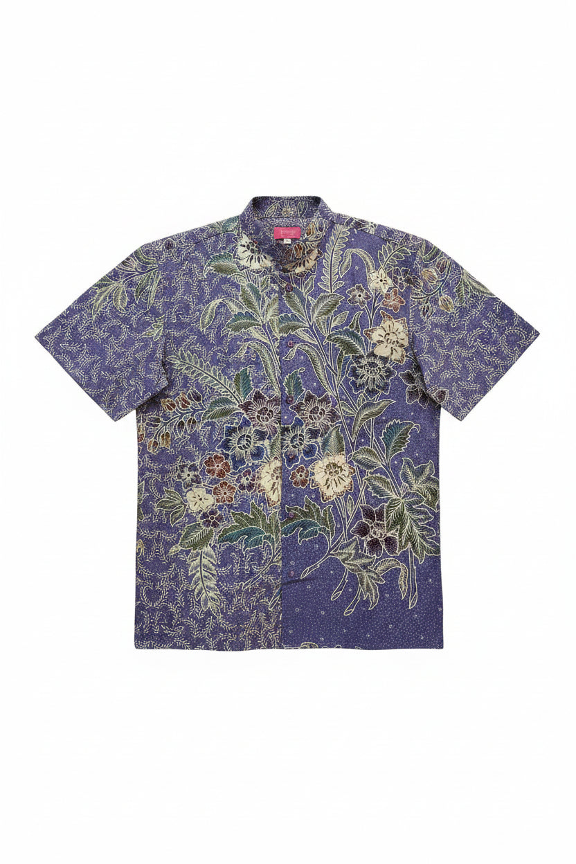 Mens Batik Top MBT-L-PURPLE-22017