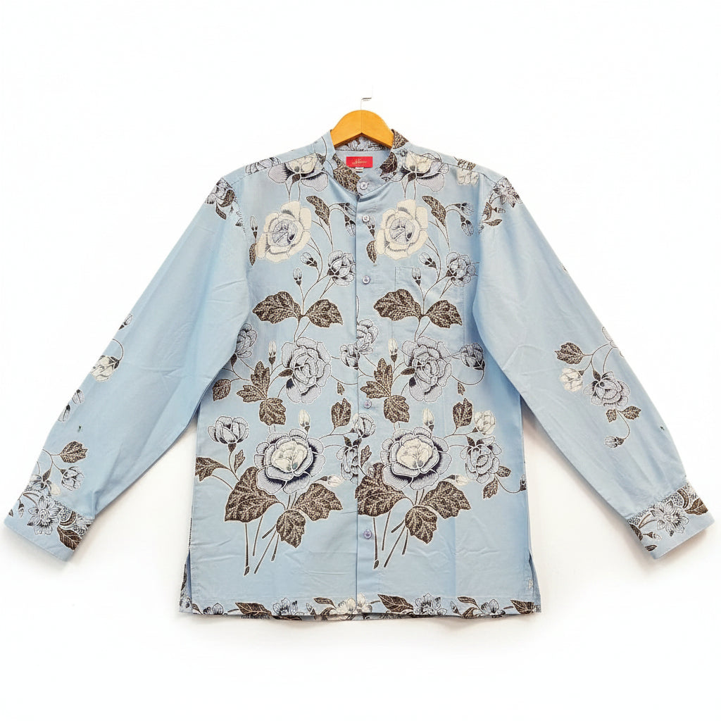 Mens Batik Top Long Sleeve MBT-M-BLUE-A2004
