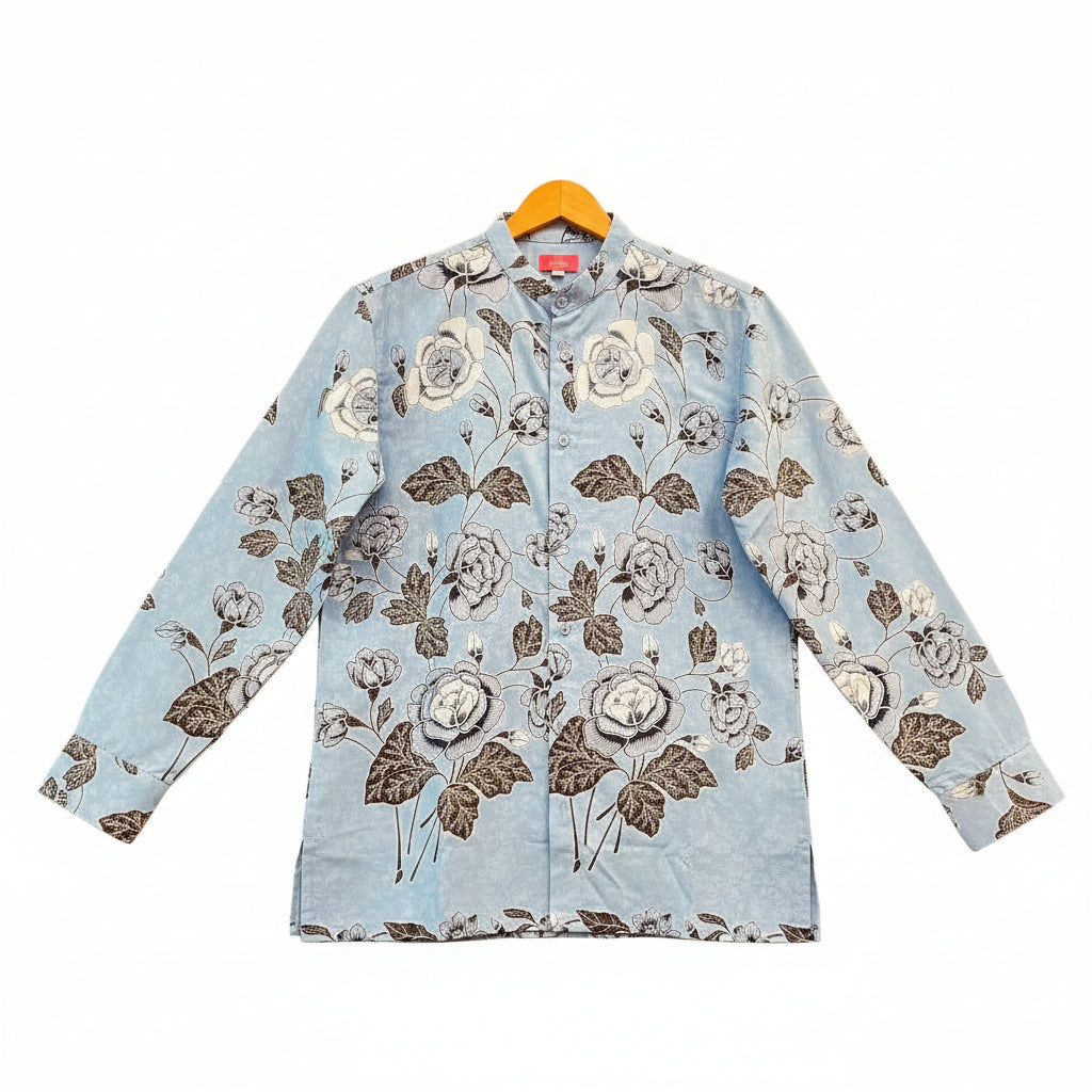 Mens Batik Top Long Sleeve MBT-L-BLUE-A22020