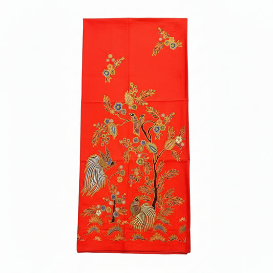 Hand Draw Batik Fabric HDBF-2M-ORANGE-8027