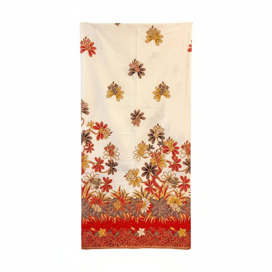 Hand Draw Batik Fabric HDBF-2M-BEIGE-8026