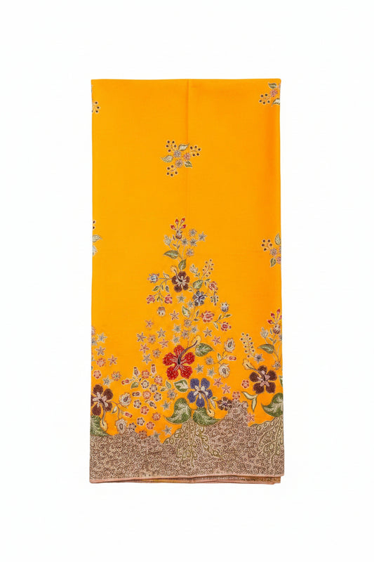 Hand Draw Batik Fabric HDBF-2M-YELLOW-8022