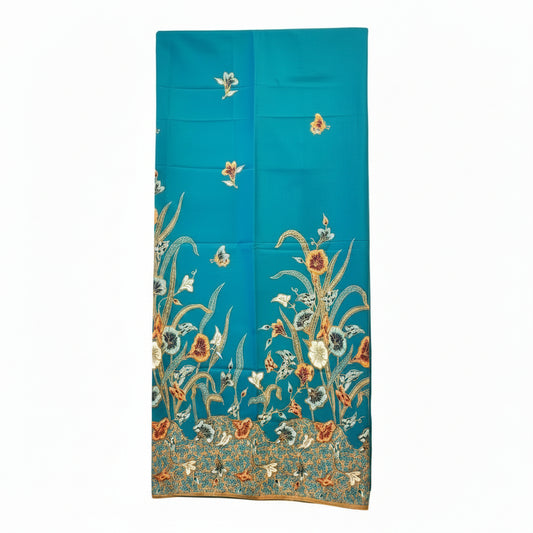 Hand Draw Batik Fabric HDBF-2M-BLUE-8028