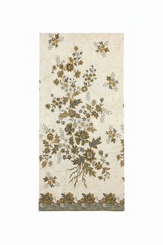 Hand Draw Batik Fabric HDBF-2M-BEIGE-8032
