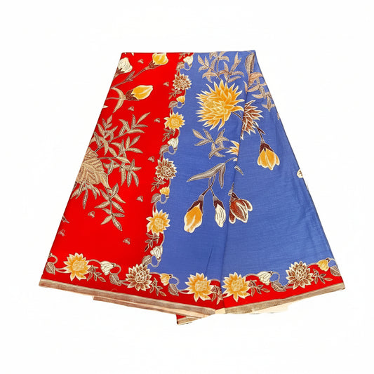Hand Draw Batik Fabric HDBF-2M-RED-A7007