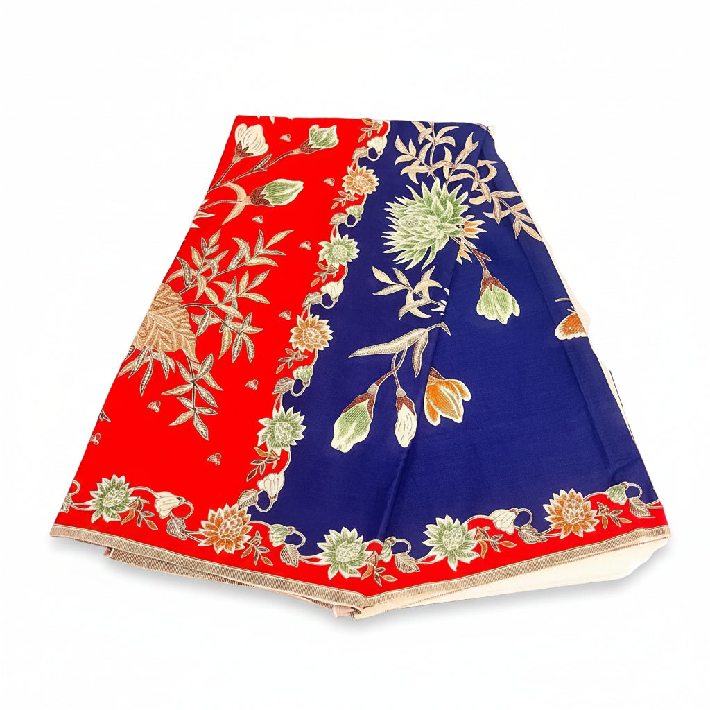 Hand Draw Batik Fabric HDBF-2M-RED-A7008