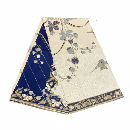Hand Draw Batik Fabric HDBF-2M-BLUE-A7009