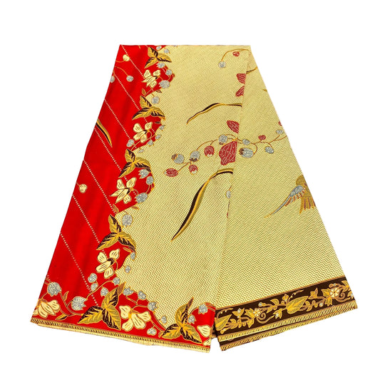 Hand Draw Batik Fabric HDBF-2M-YELLOW-A70011