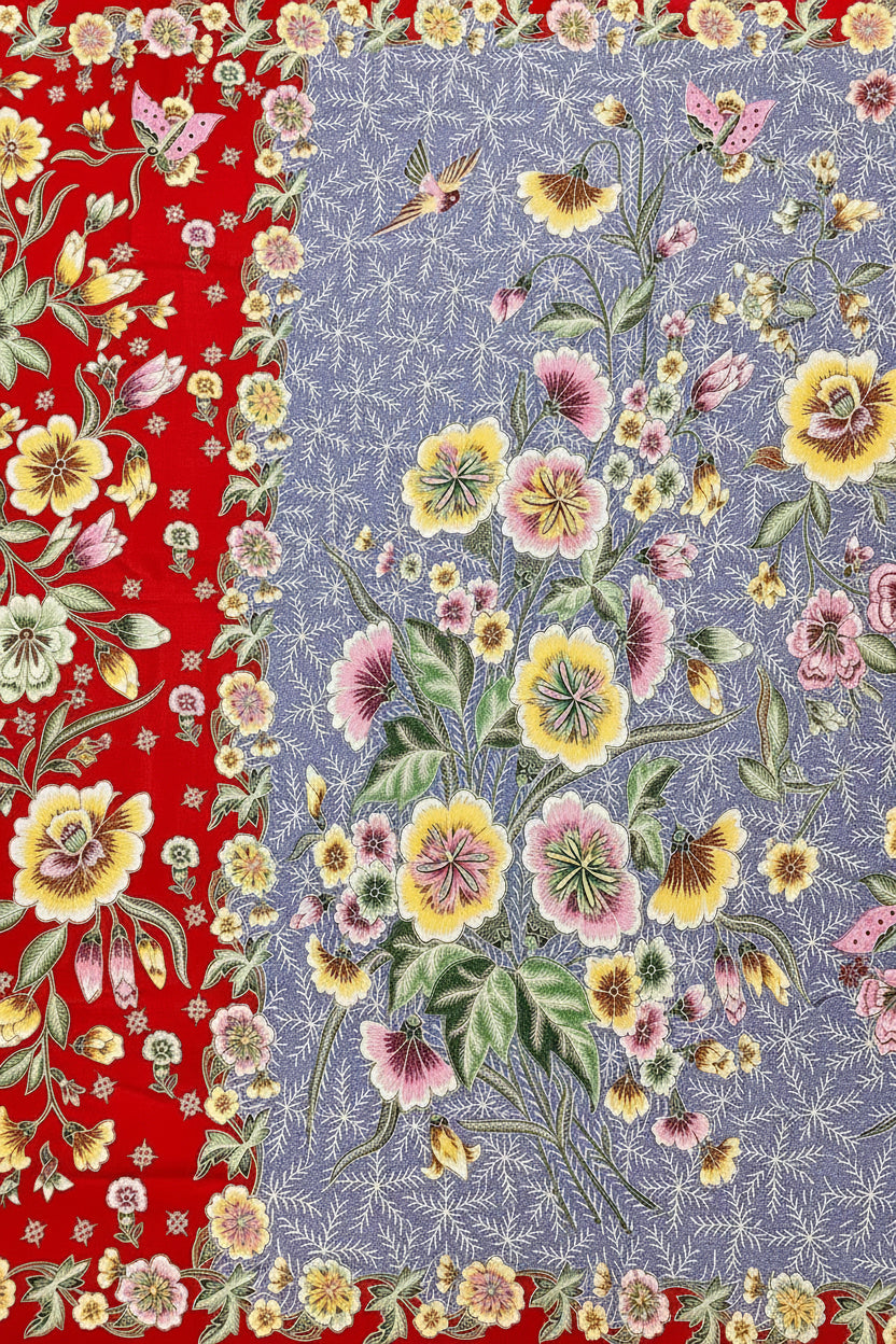 Hand Draw Batik Fabric HDBF-2M-BLUE-A70019