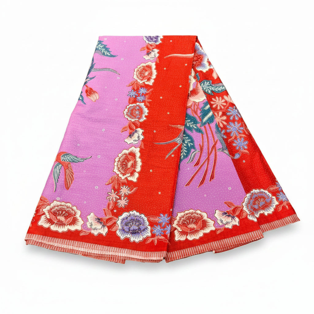 Hand Draw Batik Fabric HDBF-2M-PURPLE-A70024