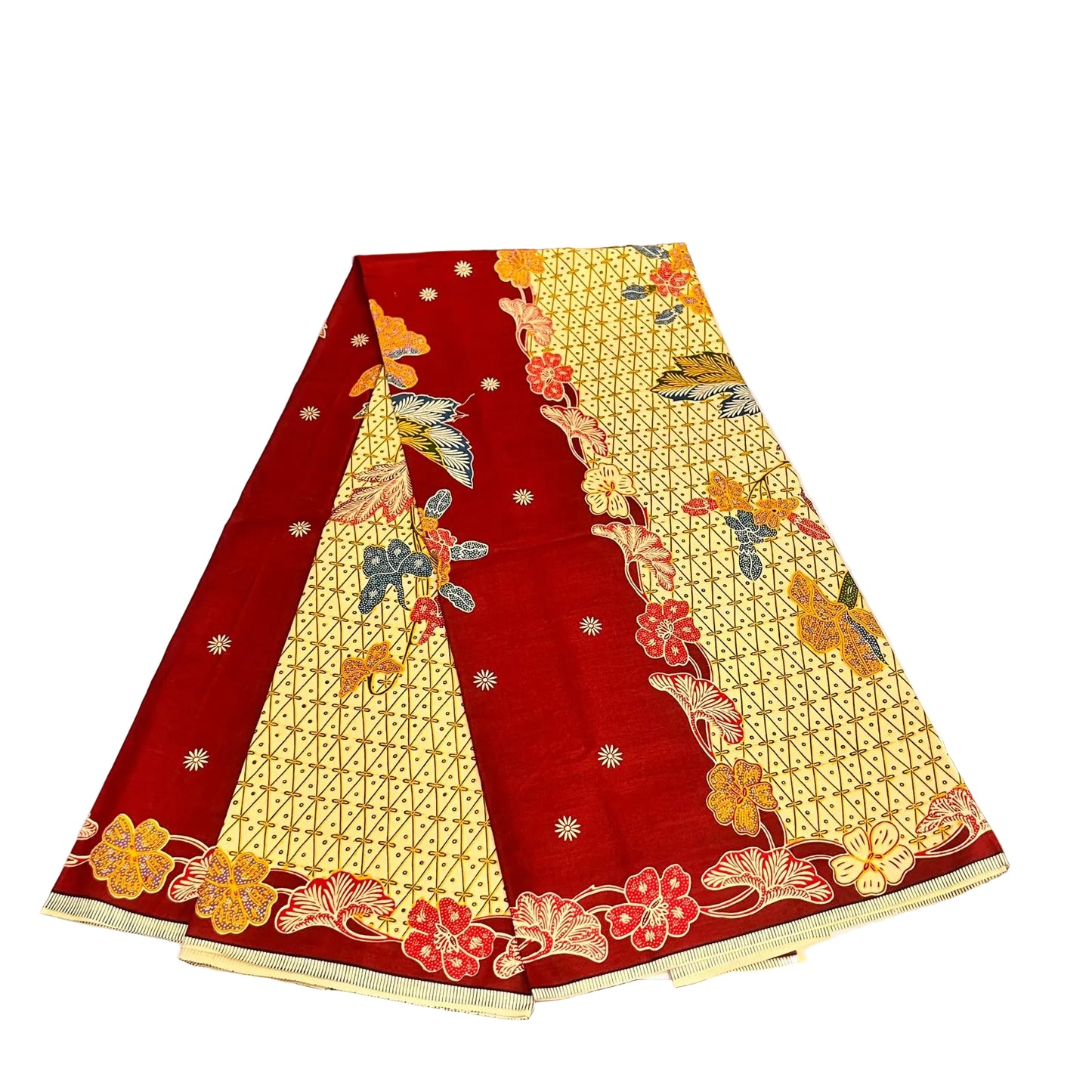 Hand Draw Batik Fabric HDBF-2M-MAROON-A70021