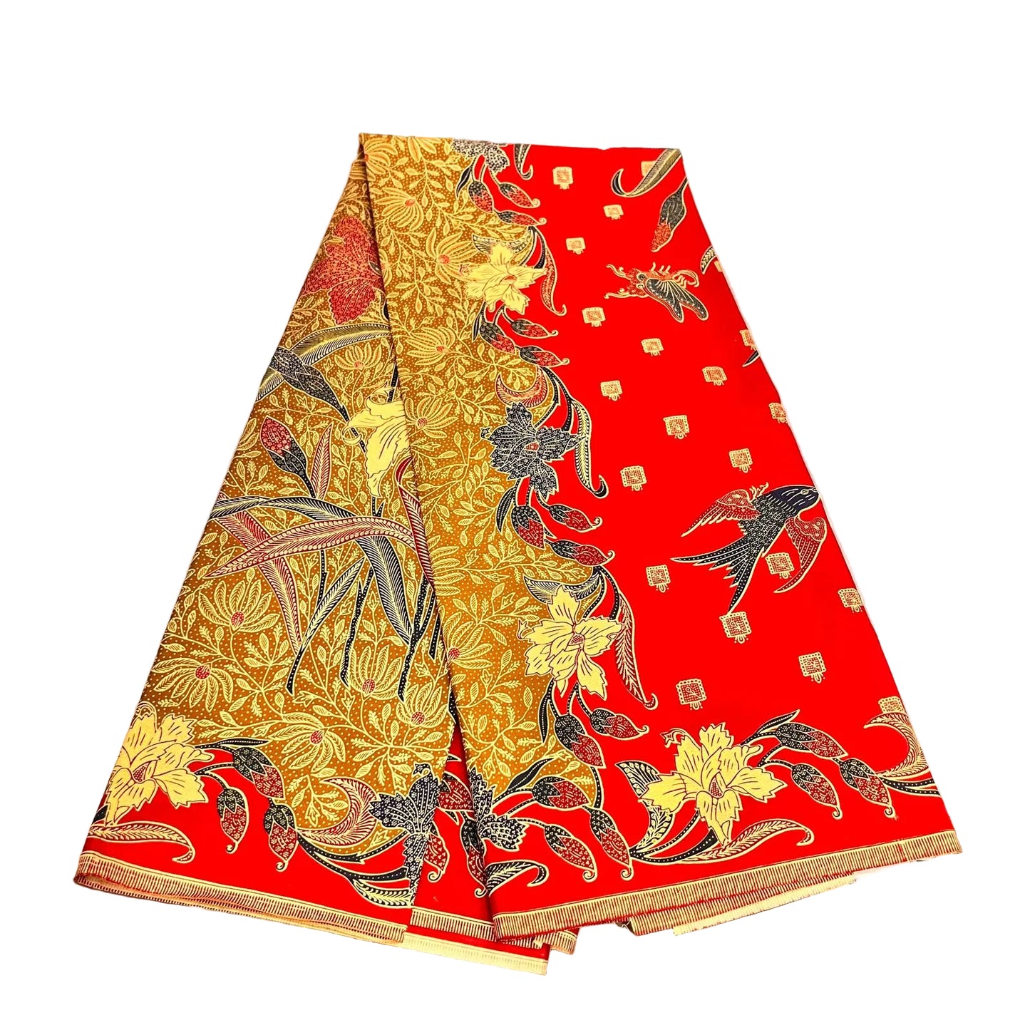 Hand Draw Batik Fabric HDBF-2M-ORANGE-A70028