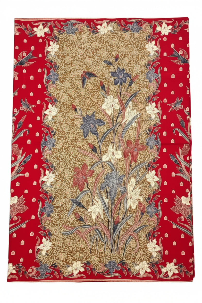 Hand Draw Batik Fabric HDBF-2M-ORANGE-A70028
