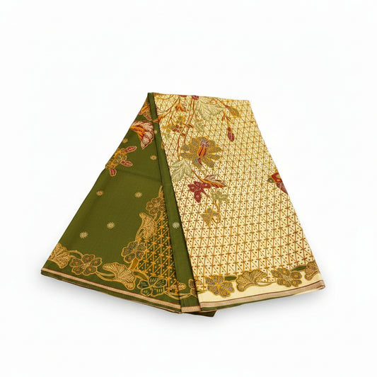 Hand Draw Batik Fabric HDBF-2M-GREEN-A70027