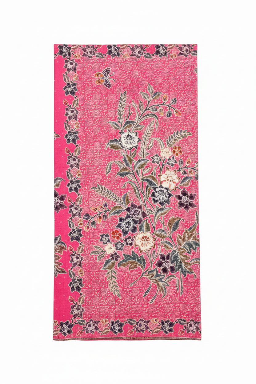 Hand Draw Batik Fabric HDBF-2M-PINK-A70031