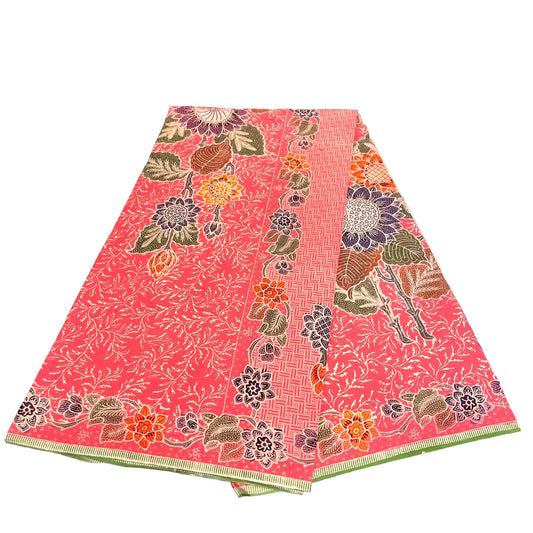 Hand Draw Batik Fabric HDBF-2M-PINK-A70032