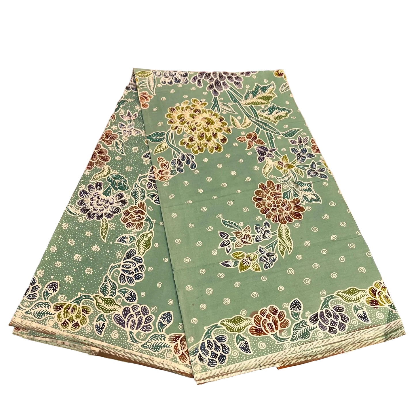 Hand Draw Batik Fabric HDBF-2M-GREEN-A70033