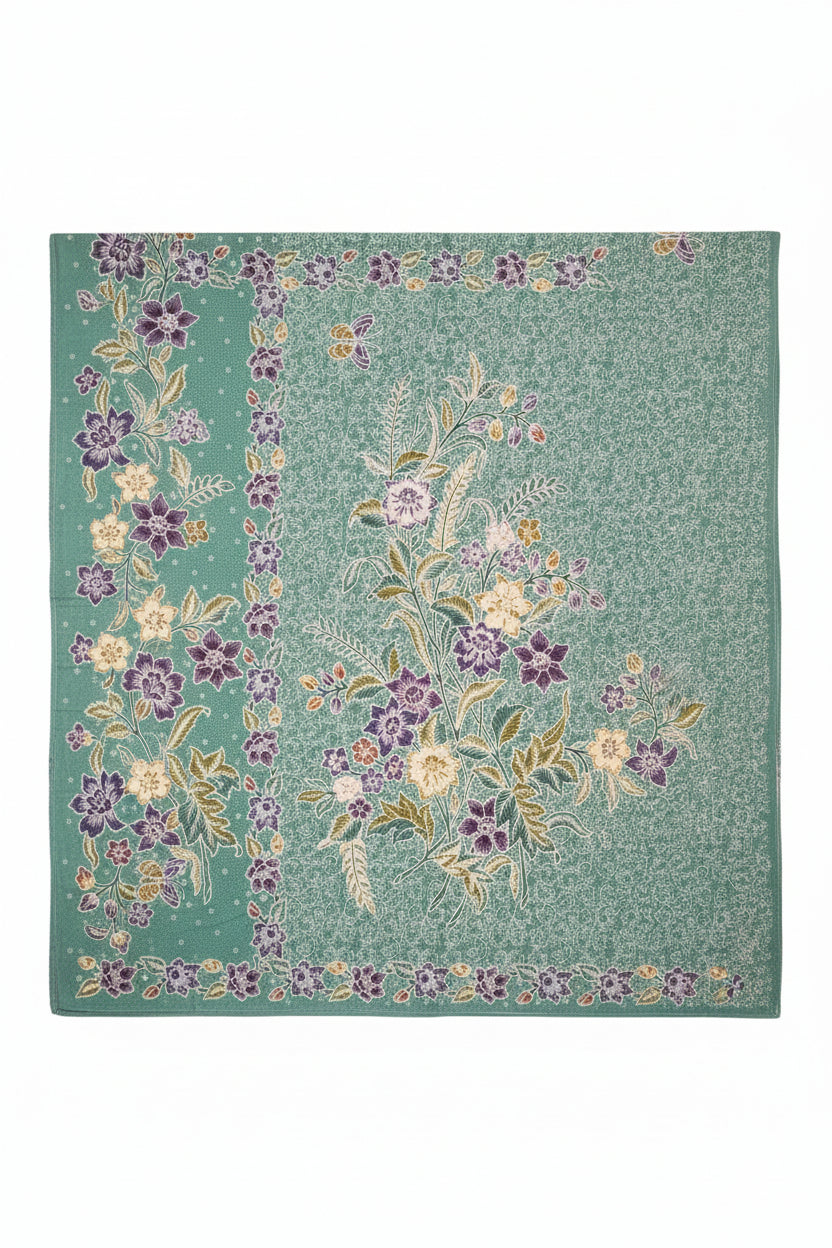 Hand Draw Batik Fabric HDBF-2M-GREEN-A70034