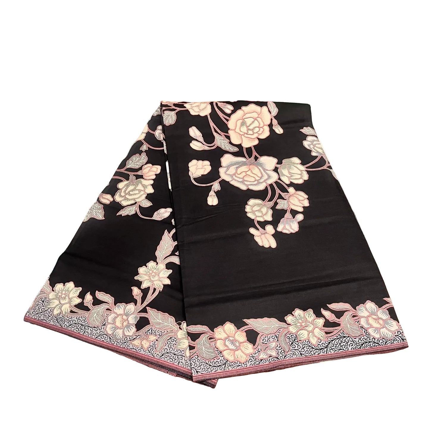 Handstamp Batik Fabric HSBF-2M-BLACK-90150