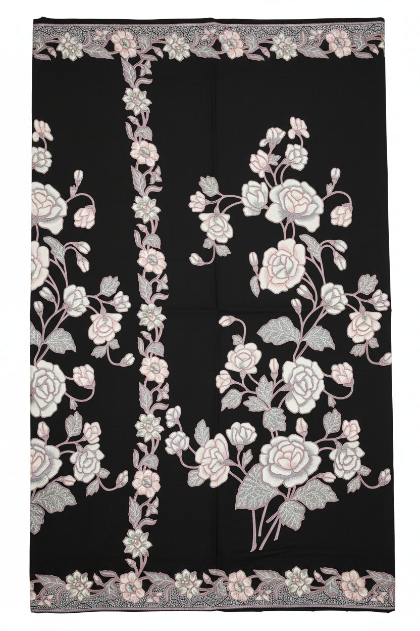 Handstamp Batik Fabric HSBF-2M-BLACK-90150