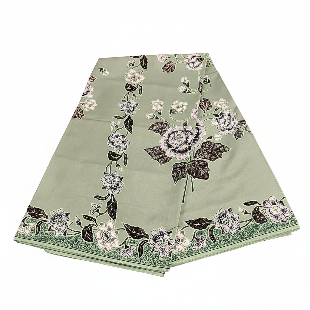 Handstamp Batik Fabric HSBF-2M-GREEN-90144