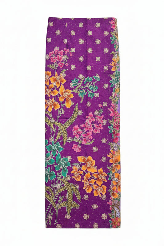 Ladies Batik Sarong LBS-M-PURPLE-33040