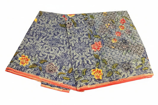Hand Draw Batik Fabric HDBF-2M-BLUE-A15003