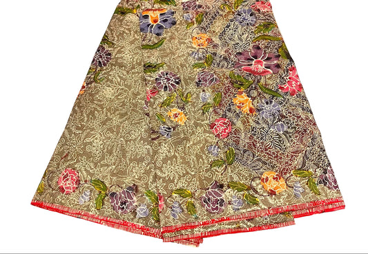 Hand Draw Batik Fabric HDBF-2M-BROWN-A15001