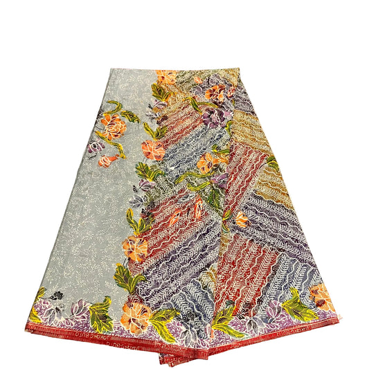 Hand Draw Batik Fabric HDBF-2M-BLUE-A15009