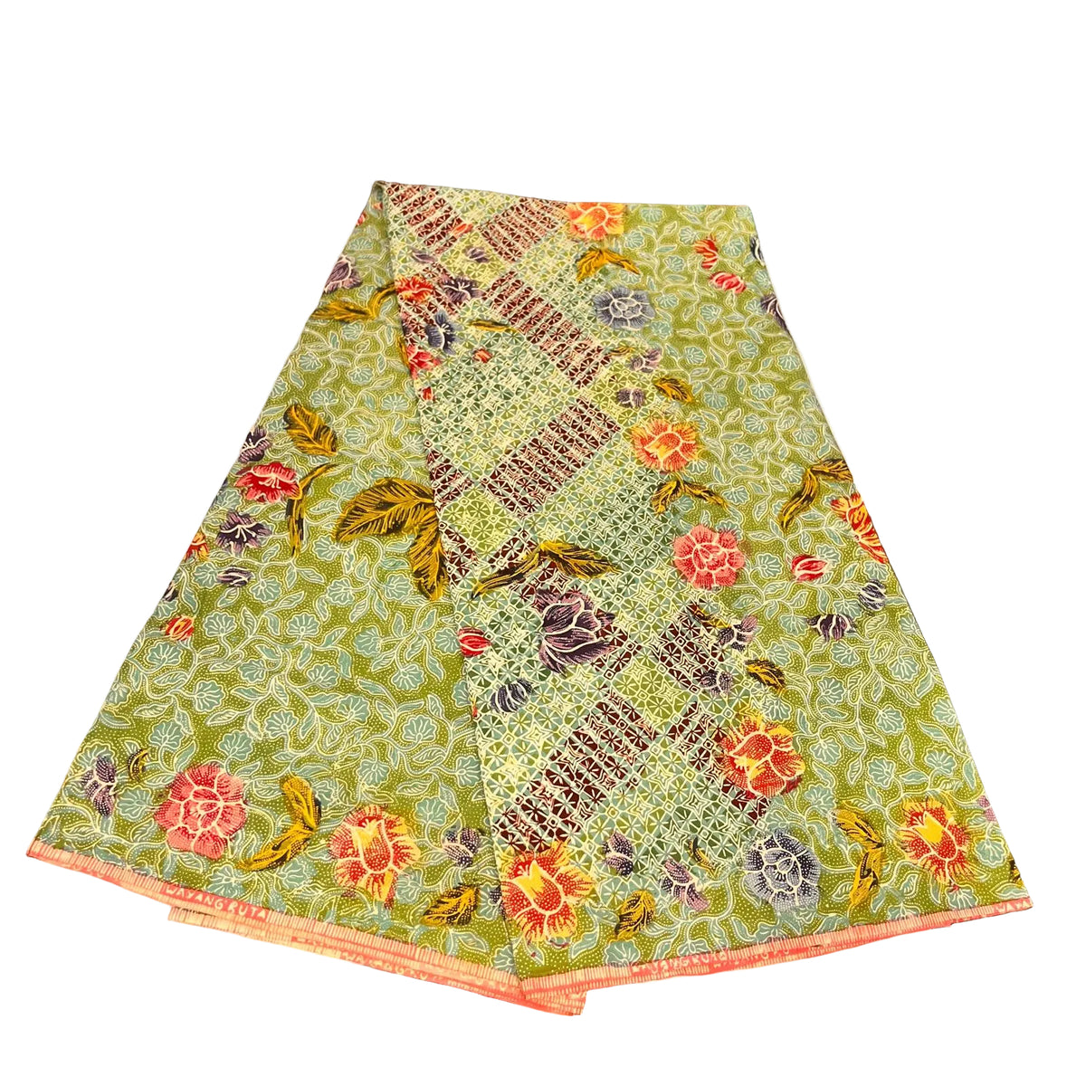 Hand Draw Batik Fabric HDBF-2M-GREEN-A15011