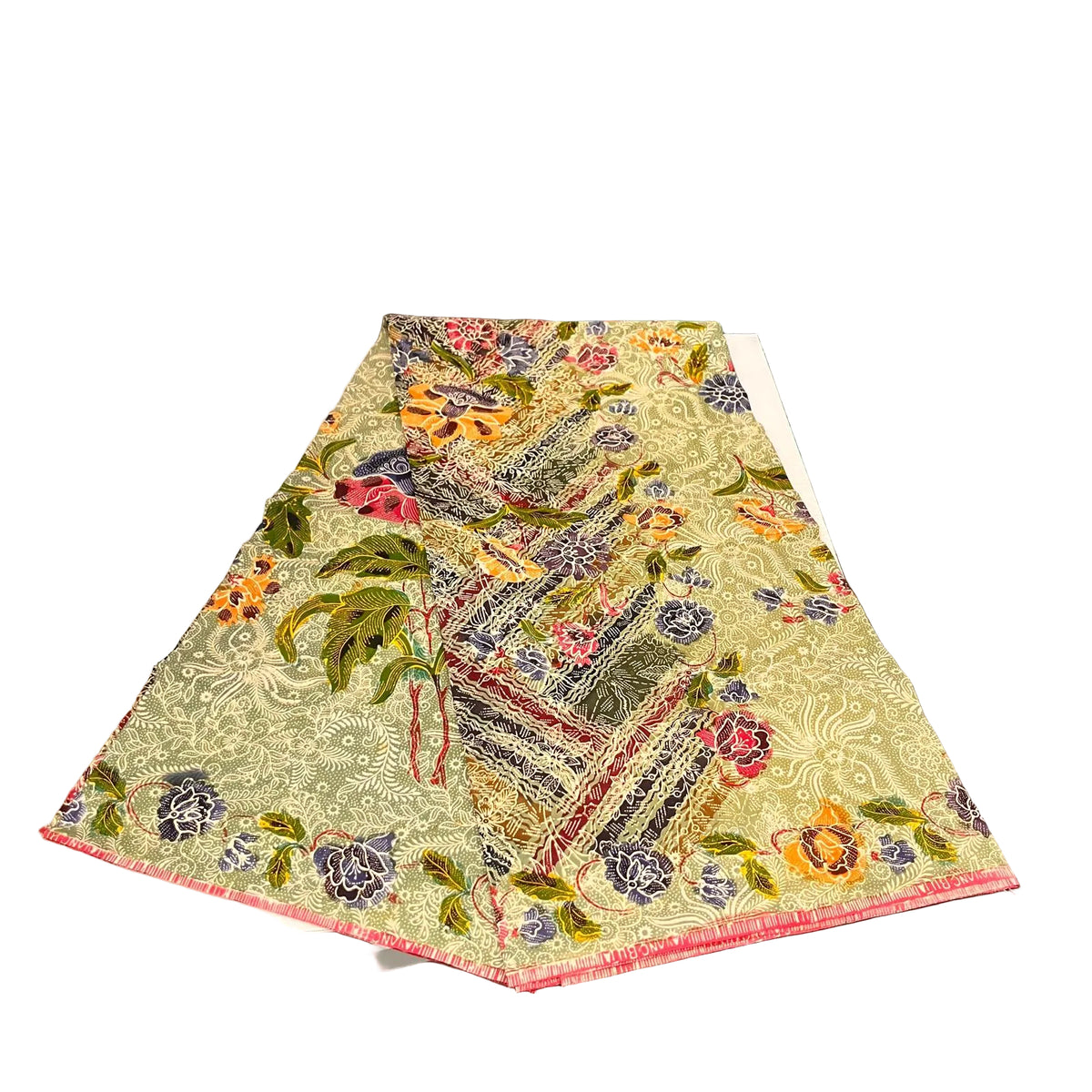 Hand Draw Batik Fabric HDBF-2M-GREEN-A15016