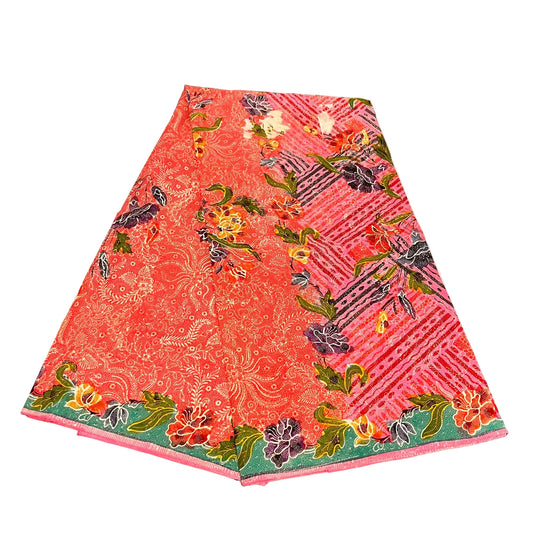 Hand Draw Batik Fabric HDBF-2M-PINK-A15031