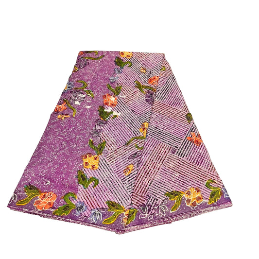 Hand Draw Batik Fabric HDBF-2M-PURPLE-A15034
