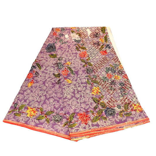 Hand Draw Batik Fabric HDBF-2M-PURPLE-A15035