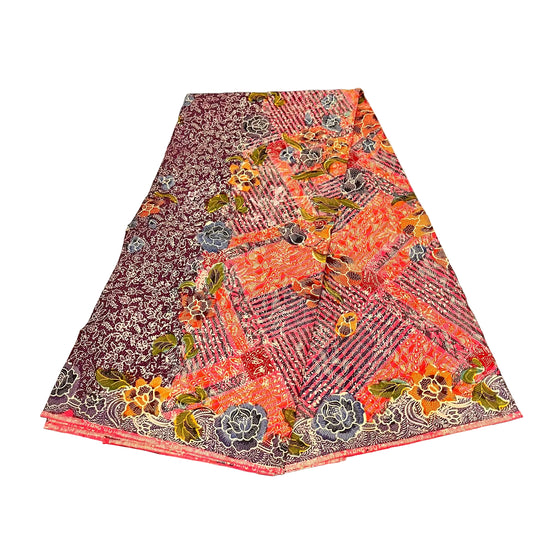 Hand Draw Batik Fabric HDBF-2M-PURPLE-A15040