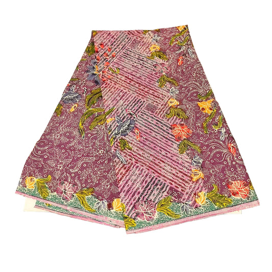 Hand Draw Batik Fabric HDBF-2M-PURPLE-A15044