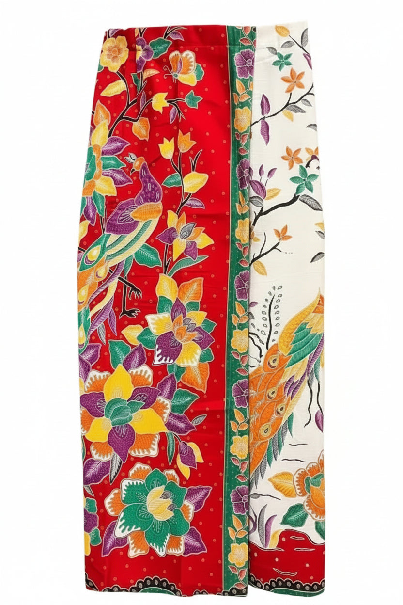 Ladies Batik Sarong LBS-M-RED-33049