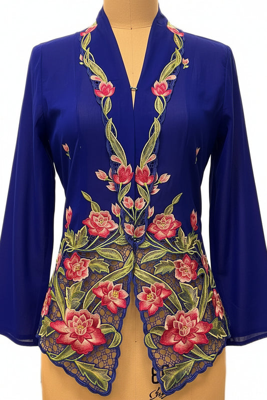 Premium Peranakan Top PPT-M-BLUE-B66025
