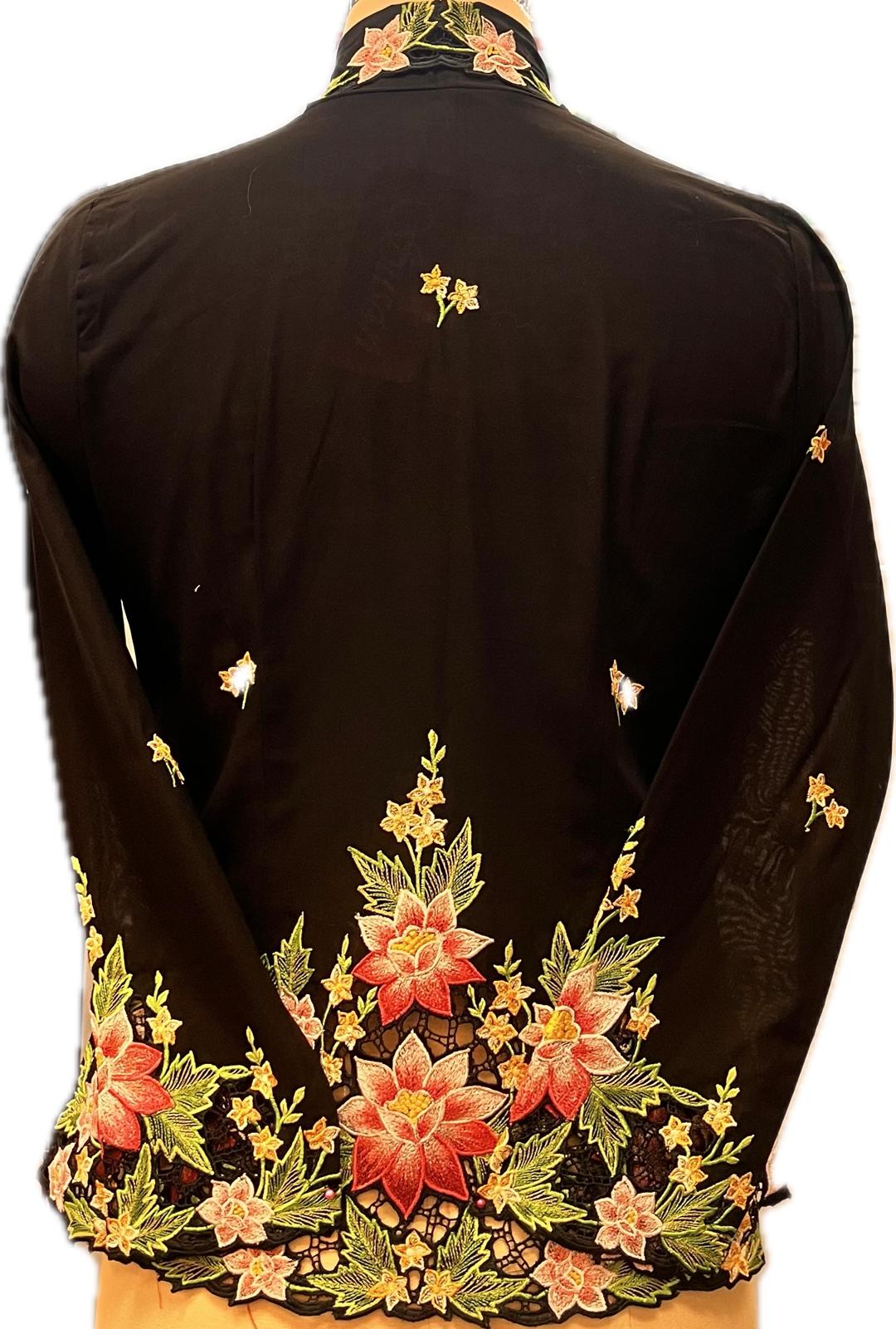 Premium Peranakan Top PPT-M-BLACK-B66027