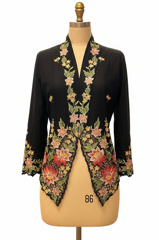 Premium Peranakan Top PPT-M-BLACK-B66027