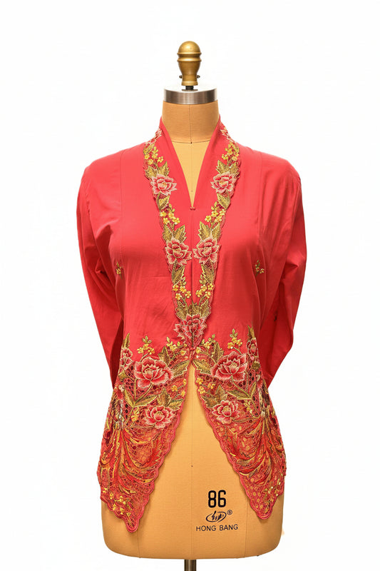 Premium Peranakan Top PPT-L-PINK-B666017