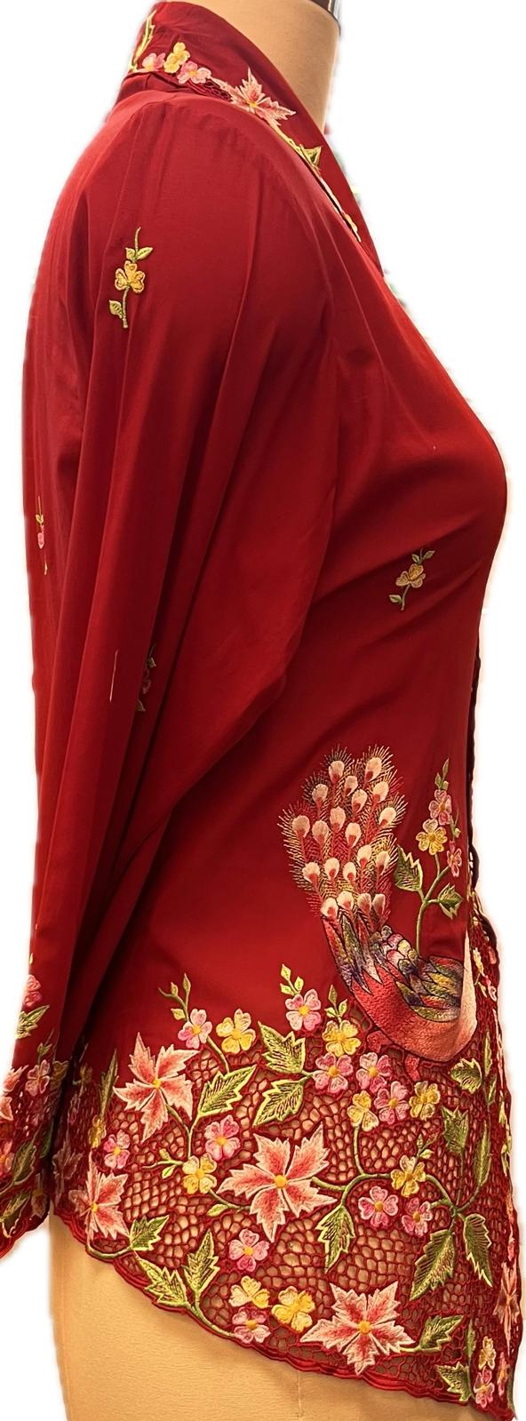 Premium Peranakan Top PPT-L-RED-B666018