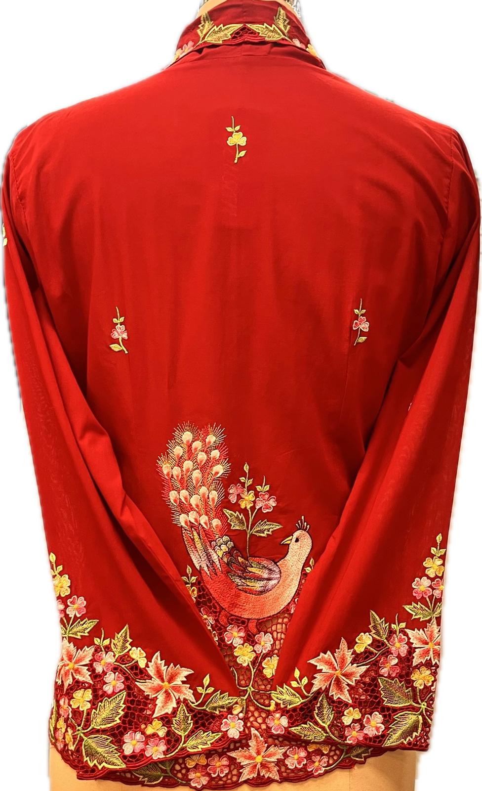 Premium Peranakan Top PPT-L-RED-B666018
