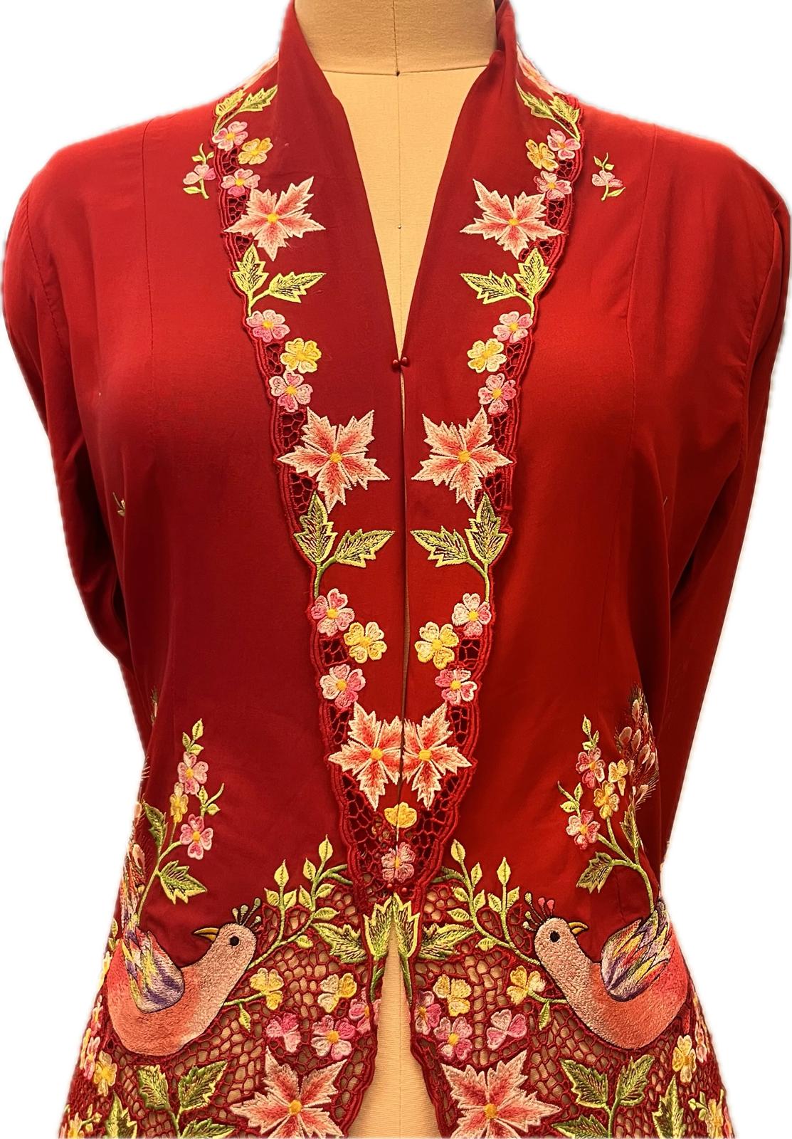 Premium Peranakan Top PPT-L-RED-B666018
