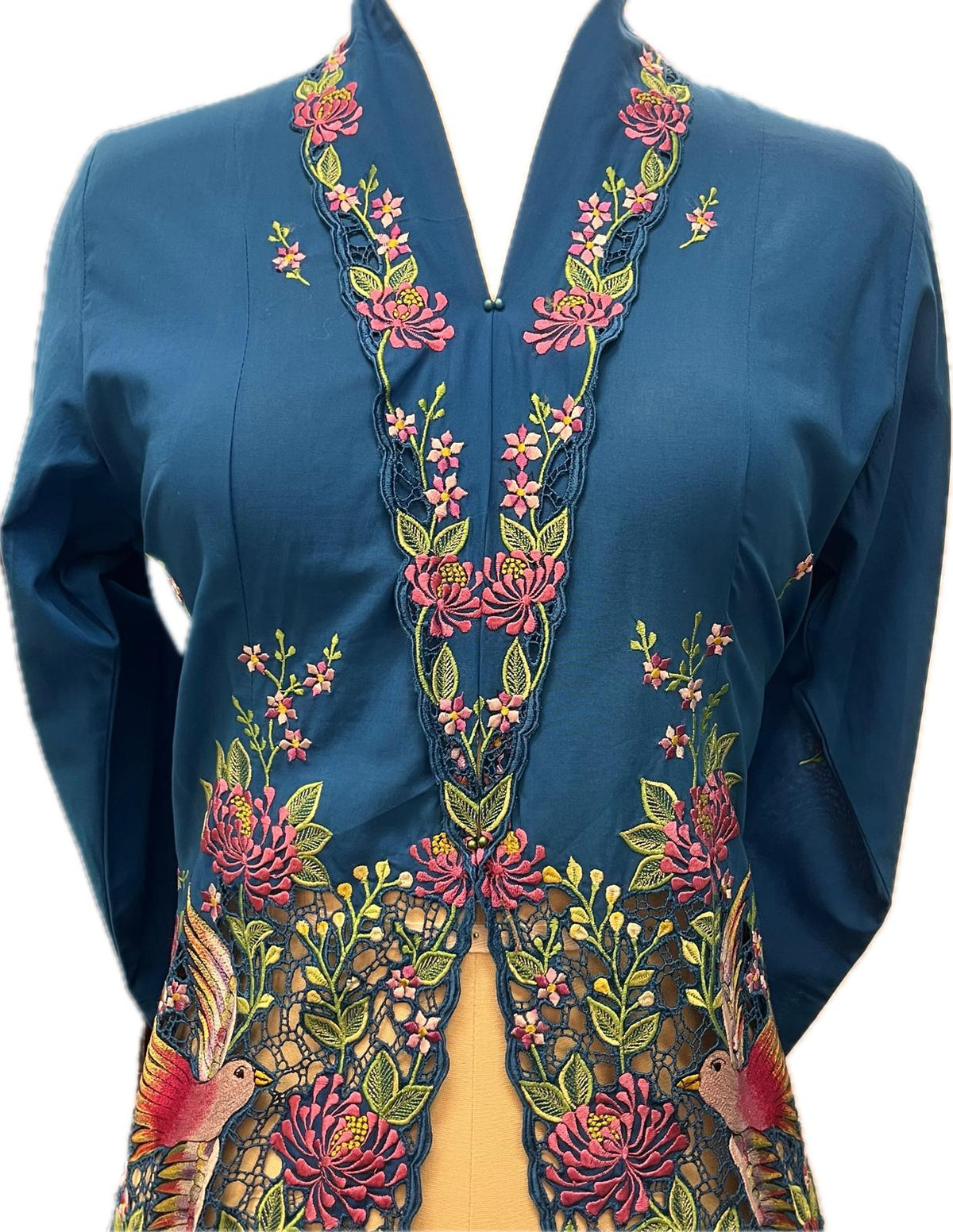 Premium Peranakan Top PPT-L-BLUE-B666019