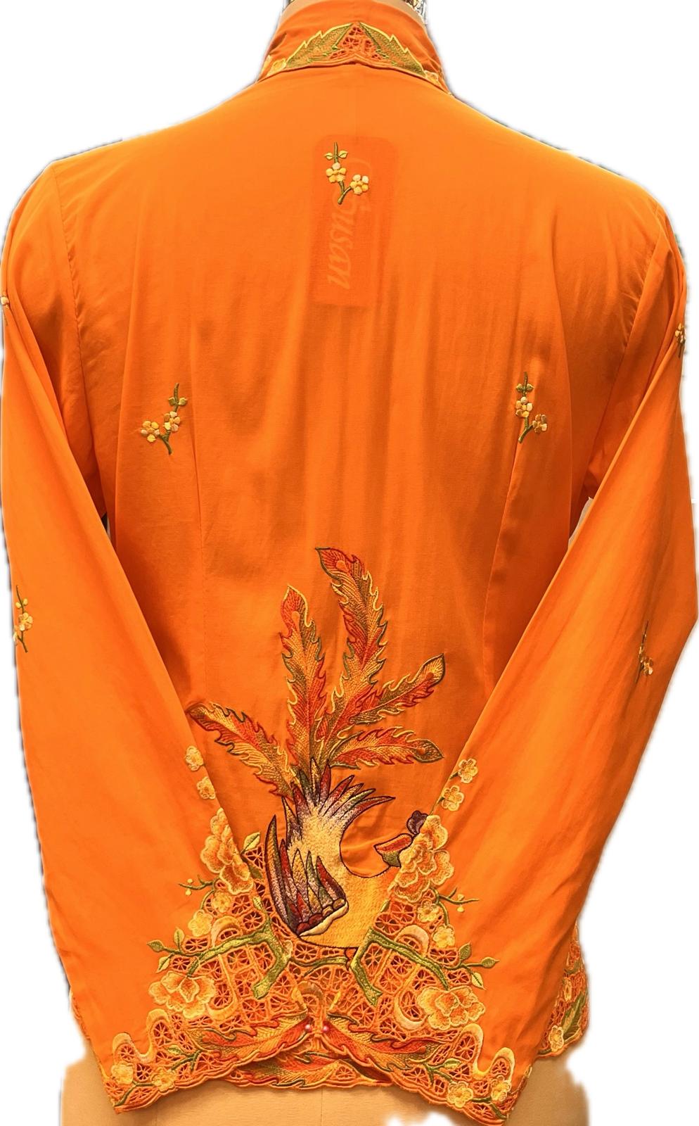 Premium Peranakan Top PPT-L-ORANGE-B666016